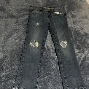 Bluenotes Men's Slim Jeans - Distressed Dark Blue